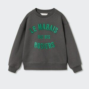 Mango 'Le Marais' Embellished Cotton Kids Sweatshirt - Size 5-6 years